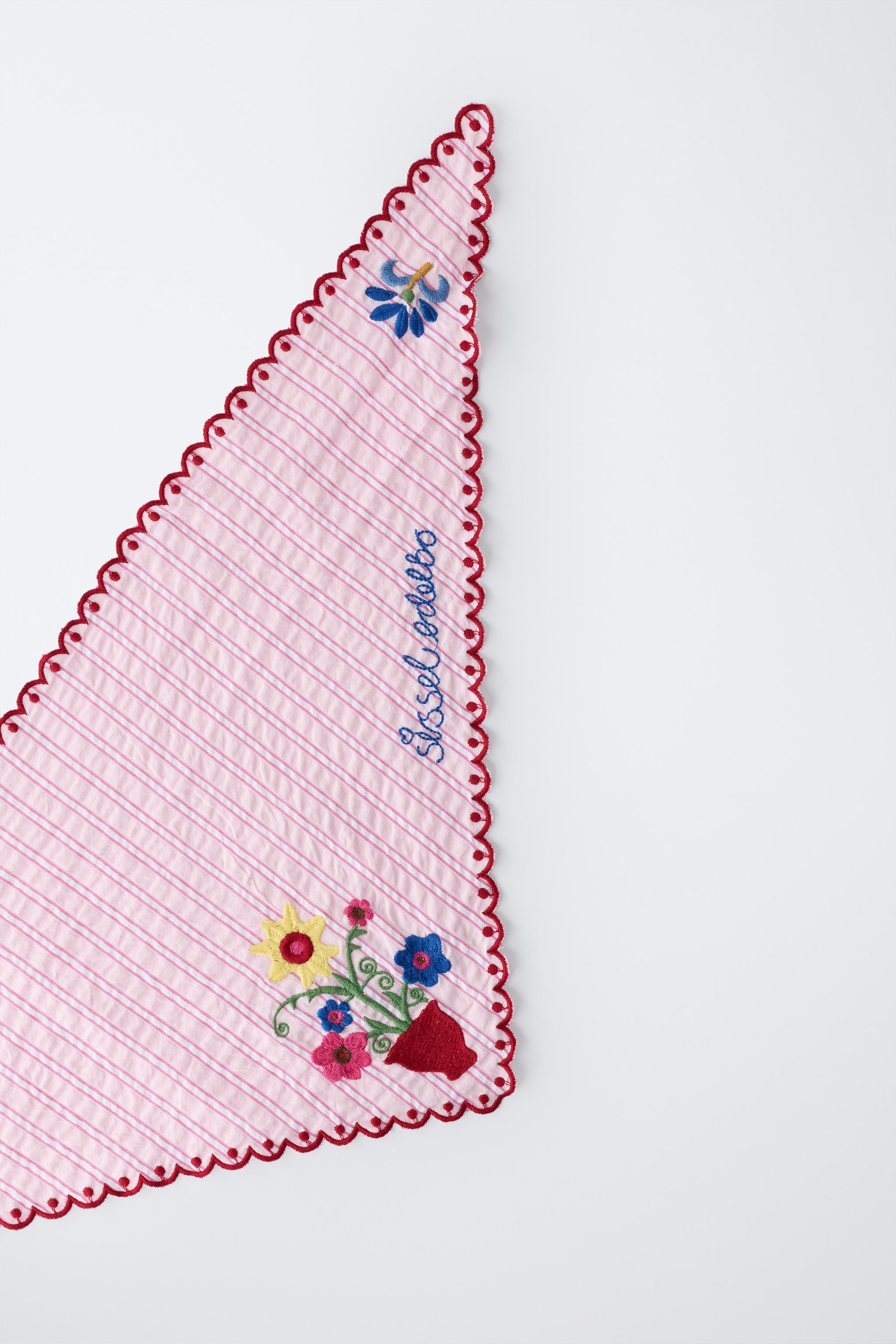 EMBROIDERED STRIPED BANDANA SISSEL EDELBO X ZARA KIDS